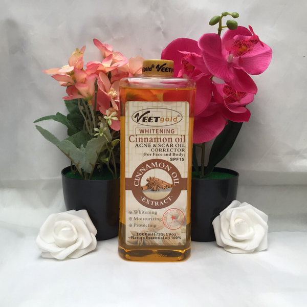 VEETGOLD CINNAMON FACE AND BODY SKIN ACNE AND SCAR OIL 1000ML SPF 15