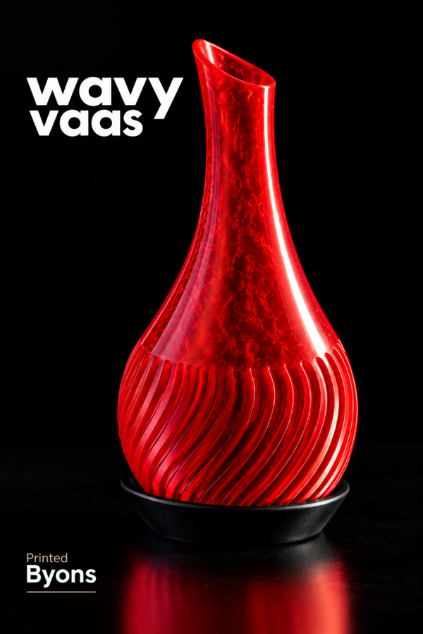 Wavy Vaas – Wine Red & Black