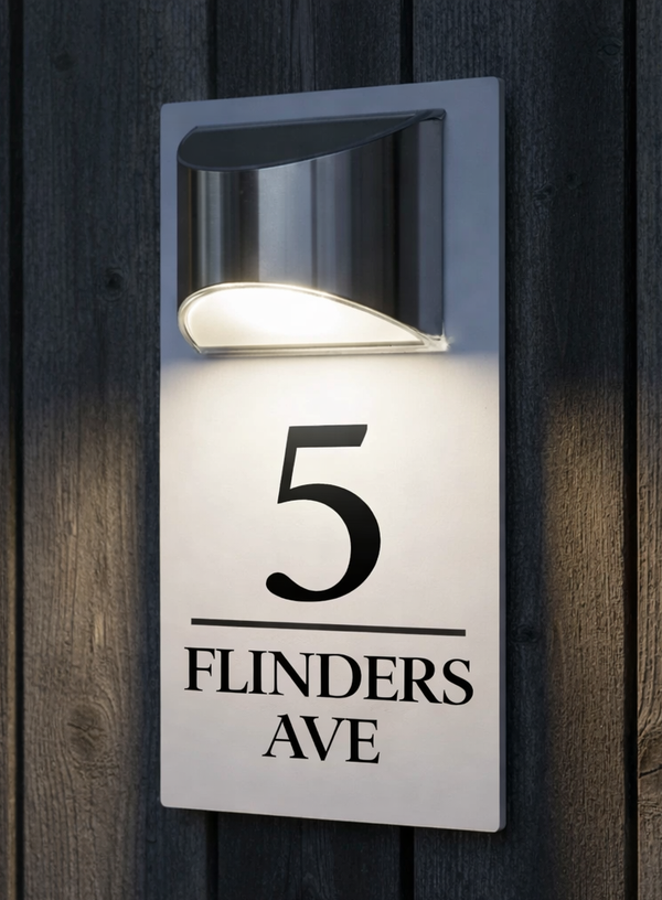 ADDRESS SIGN + SOLAR LIGHT
