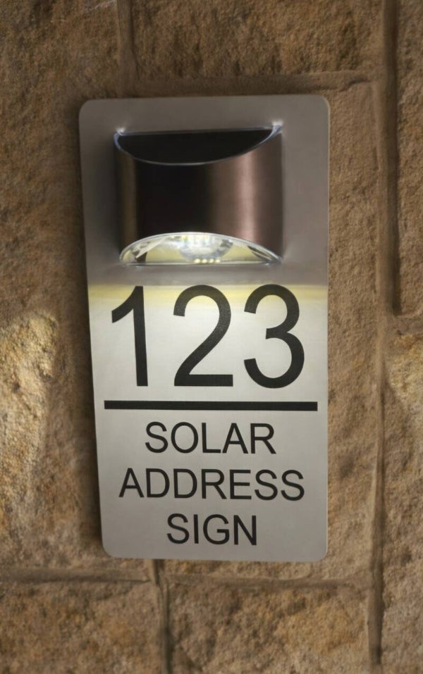 ADDRESS SIGN WITH SOLAR LIGHT- CAST ACRYLIC