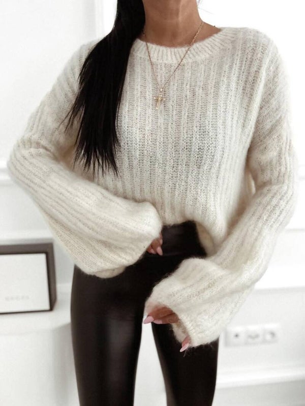 Sweter kid moher kremowy