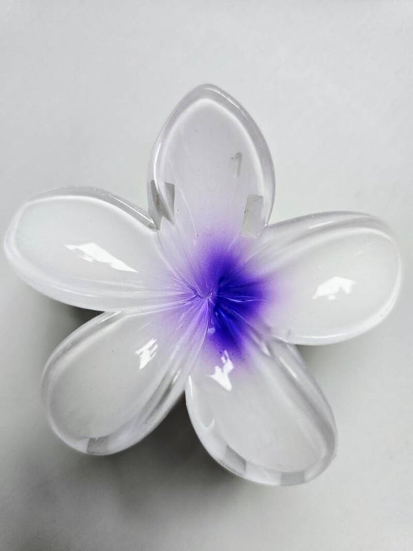 Spinka do włosów kwiatek - biały z chabrem