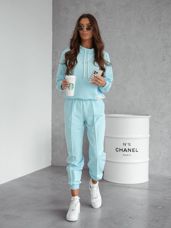 Komplet bawełniany z naszywką STYLE