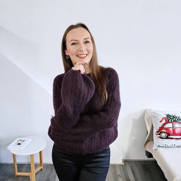 Sweter kid moher czekolada