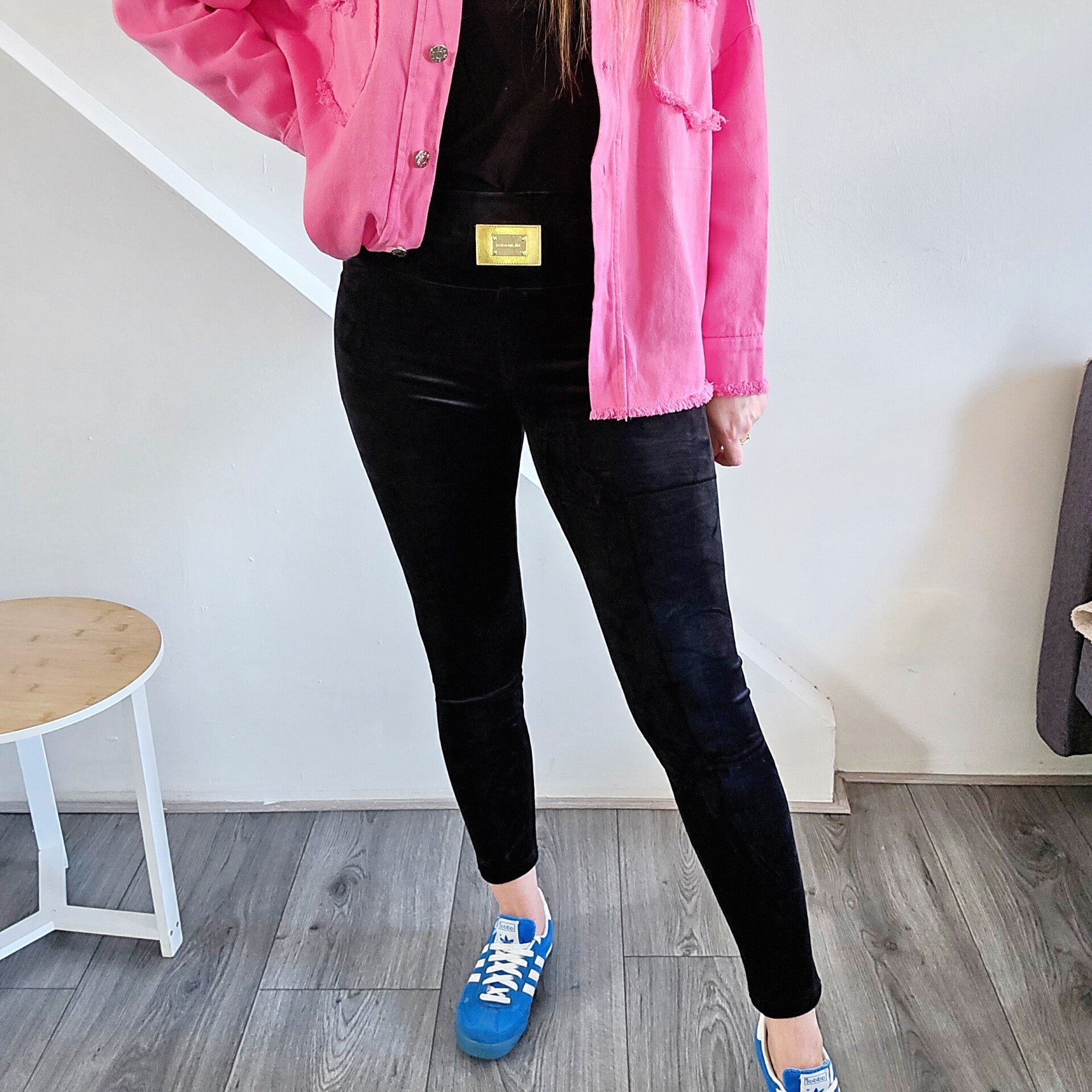 Leginsy welurowe czarne