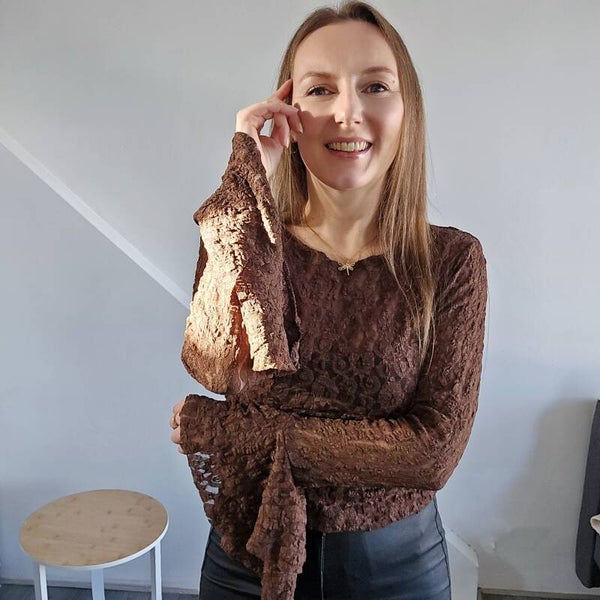 Bluzka koronkowa (czekolada)