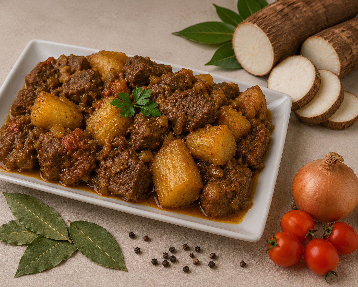 Rôti Manioc Viande