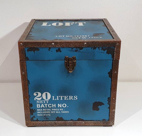Vintage Loft Opberg / Decoratie Box (blauw)