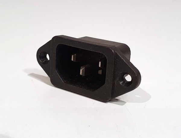 C14 Straight Panel Mount IEC Connector - 250V / 10A