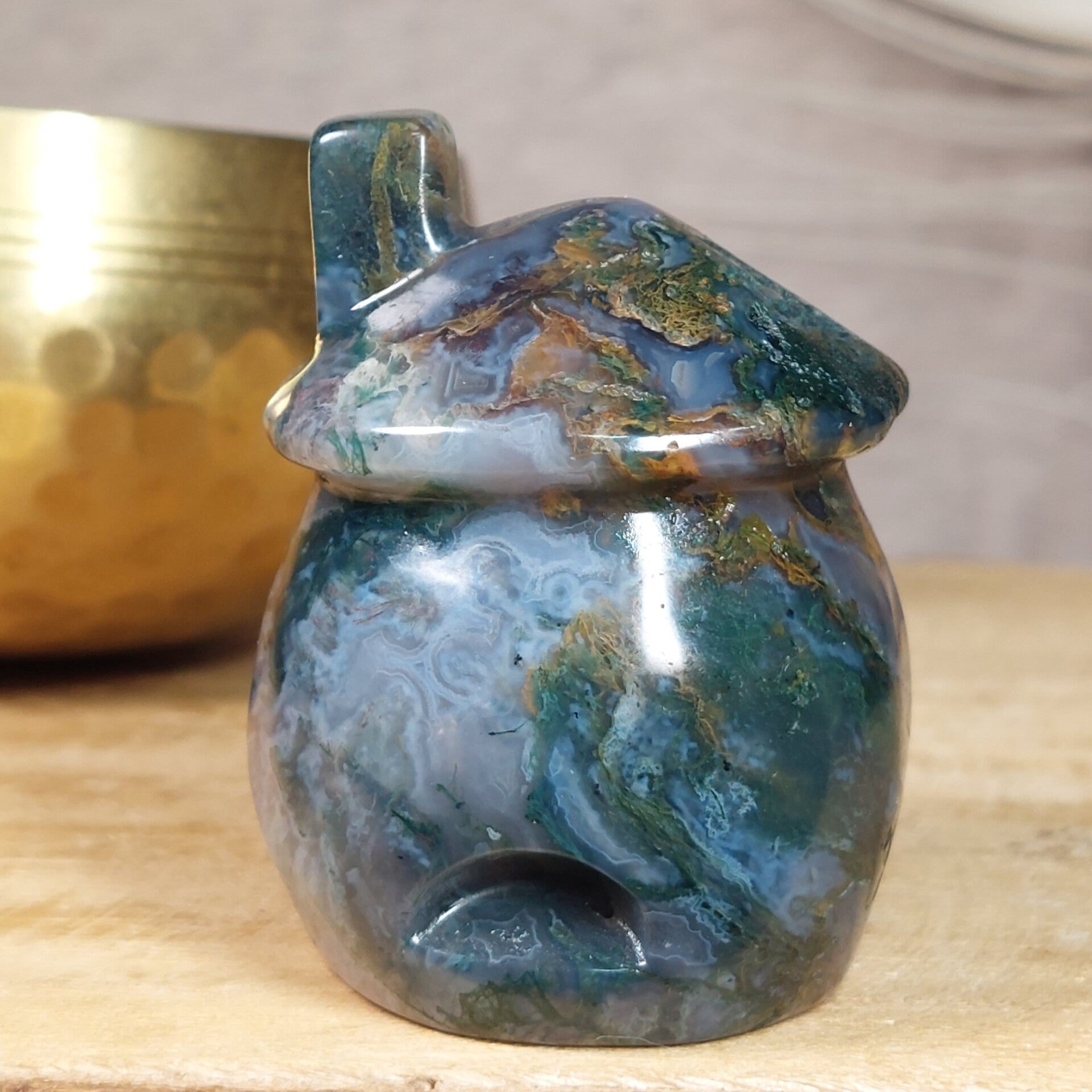 Mosagaat huisje met prachtige patronen en kleuren 5,3cm