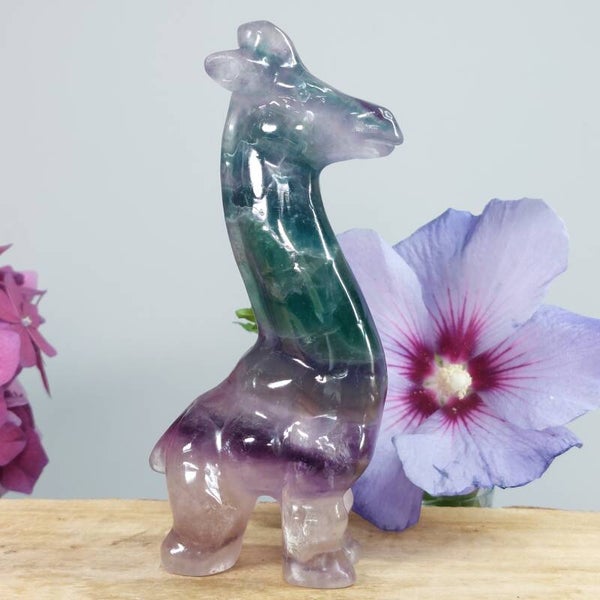 Fluoriet Giraffe 13,5 cm mooi groot exemplaar.