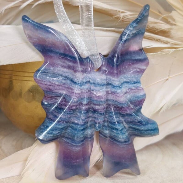 Fluoriet vlinder 8,5cm prachtige kwaliteit