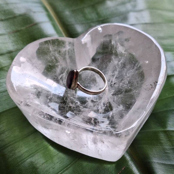 Bergkristal hartvormige schaal. mooie heldere kwaliteit 10,7cm