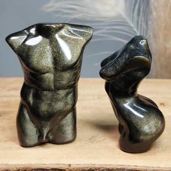 Body / torso set van prachtige Goud Obsidiaan set met heel veel "flash".