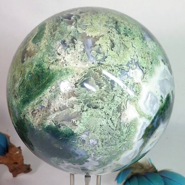 Mosagaat XL bol. Magisch mooi en groot exemplaar met prachtige kleuren en patronen. 3,4 kilo