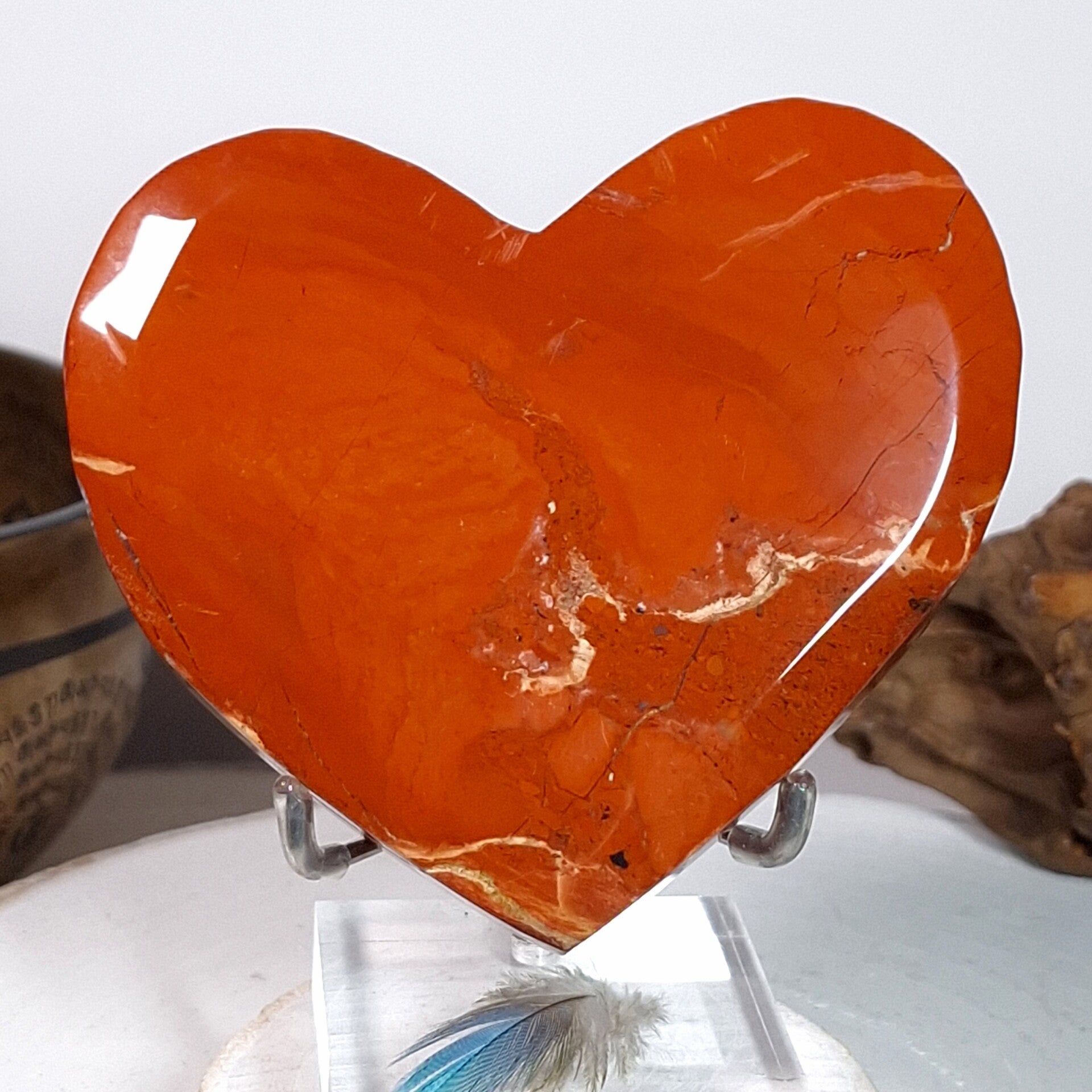 Rode Jaspis XL hart 10,2cm