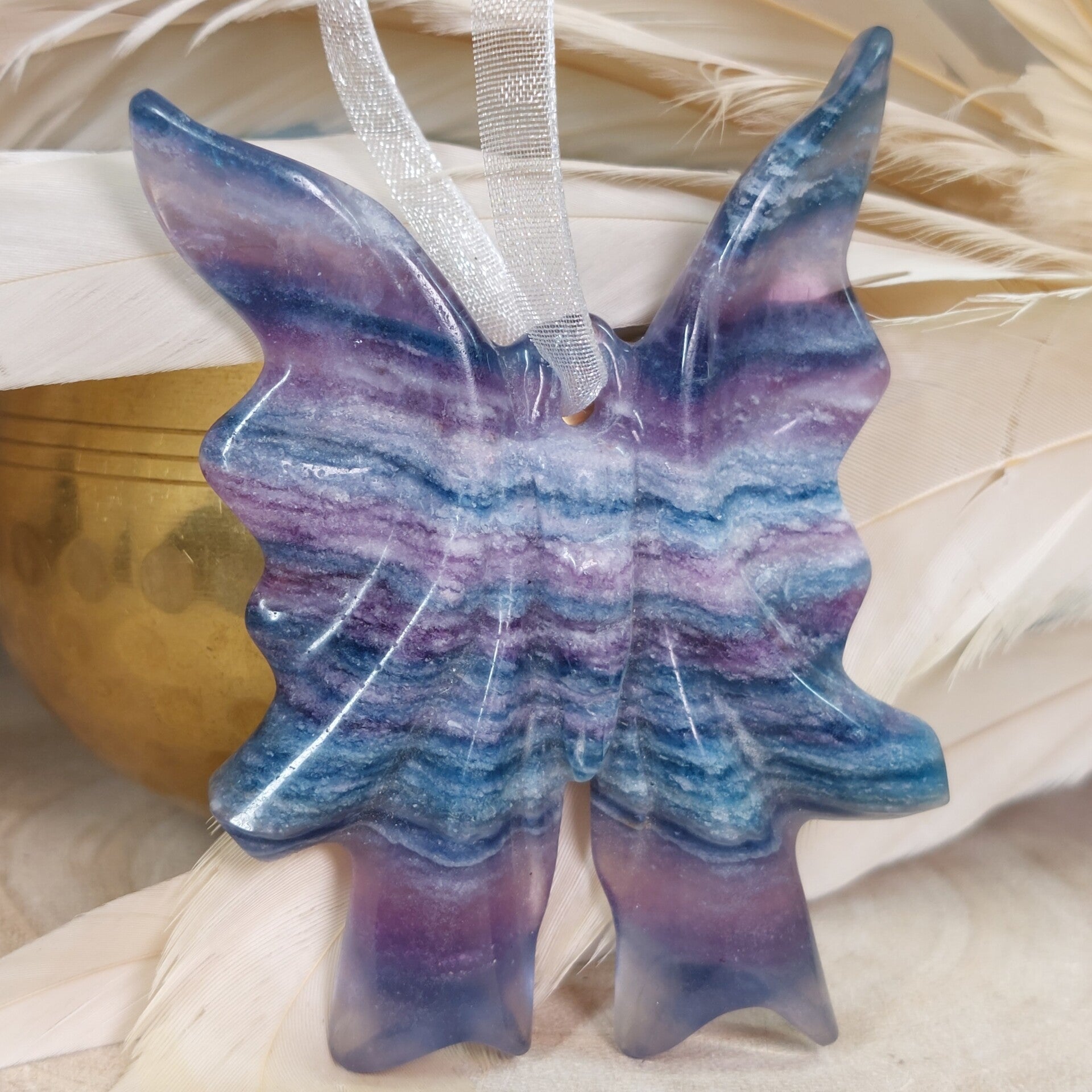 Fluoriet vlinder 8,5cm prachtige kwaliteit