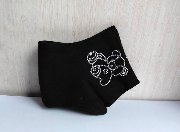 Chaussette à strasse Teddy Noir