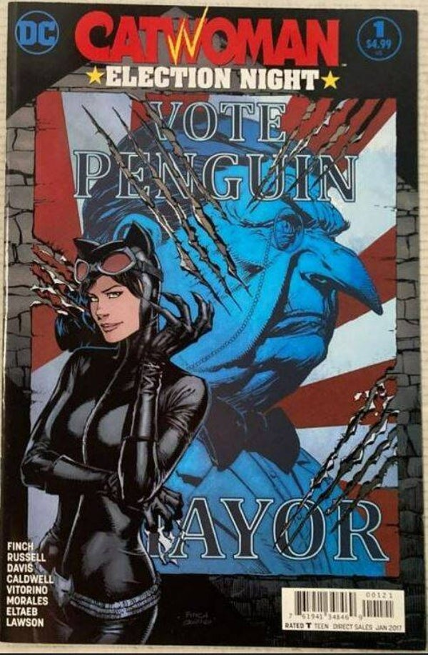 Catwoman - Election Night #1 - Vote Penguin For Mayor - Variante (DC Comics, Janvier 2017)