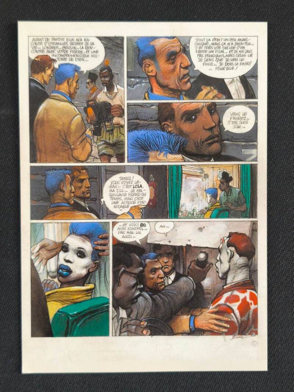 Enki Bilal - Planche originale Nikopol - Carton d'invitation – Vente Bande Dessinée et Illustration - Christies France - Huberty et Breyne, novembre 2019