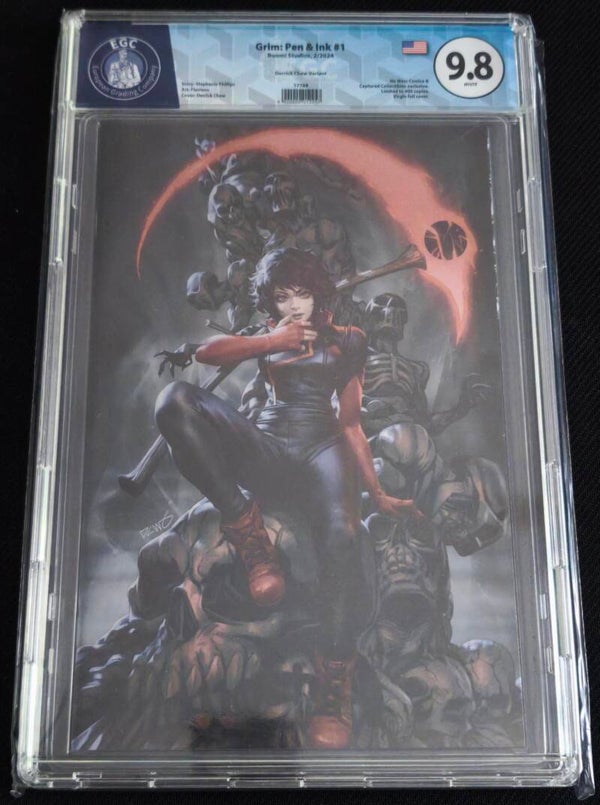 Grim - Pen & Ink #1 EGC 9.8 - Derrick Chew Variant - Virgin Foil - Limited to 400 copies (Boom Studios, Fev 2024)