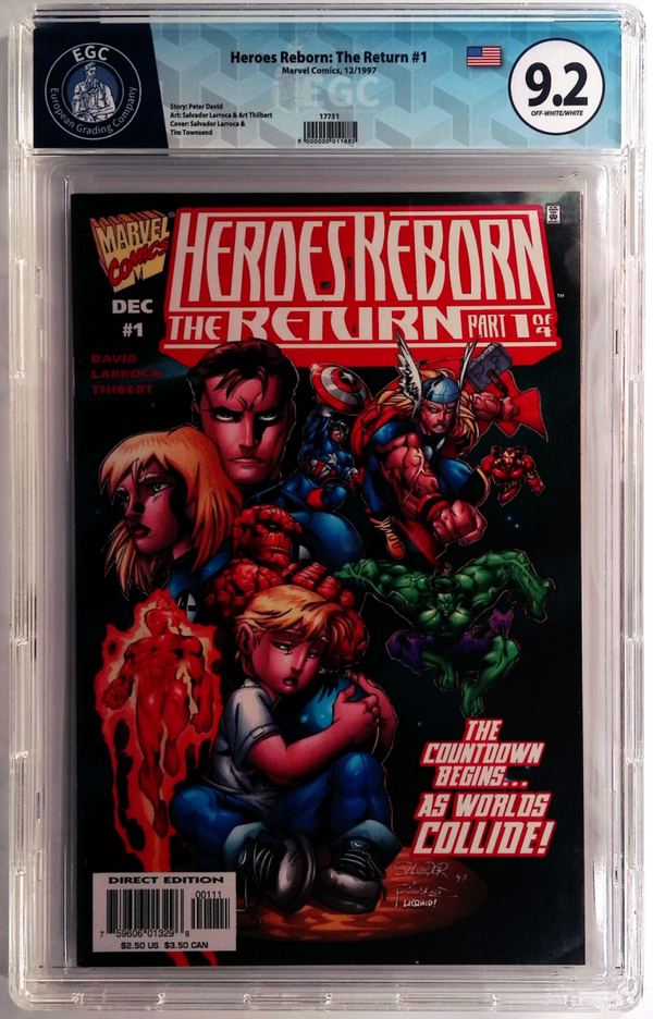 Heroes Reborn - The Return #1 EGC 9.2 - The Countdown Begins (Marvel, Dec 1997)