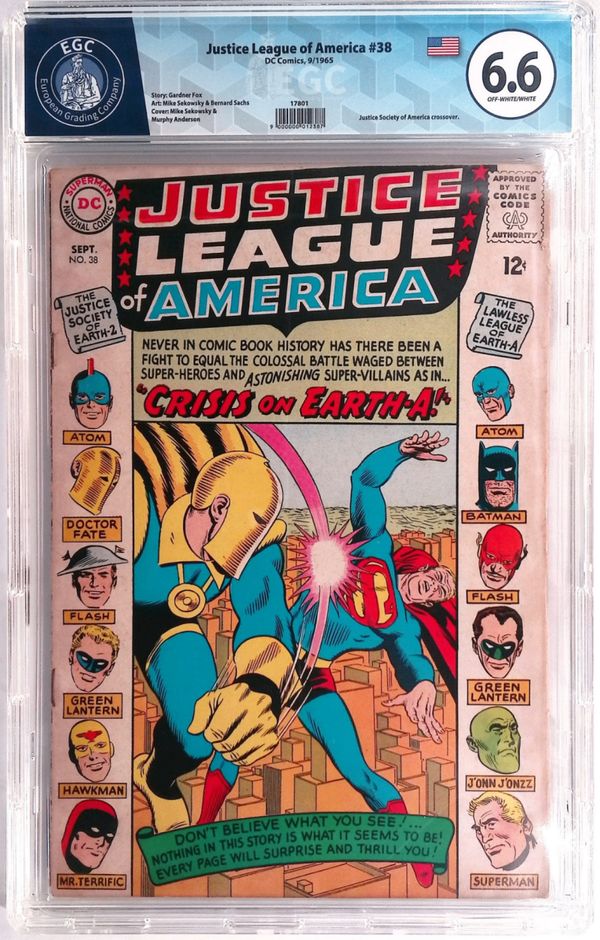 Justice League of America #38 EGC 6.6 - Crisis on Earth-A - Silver Age (DC Comics, Septembre 1965)
