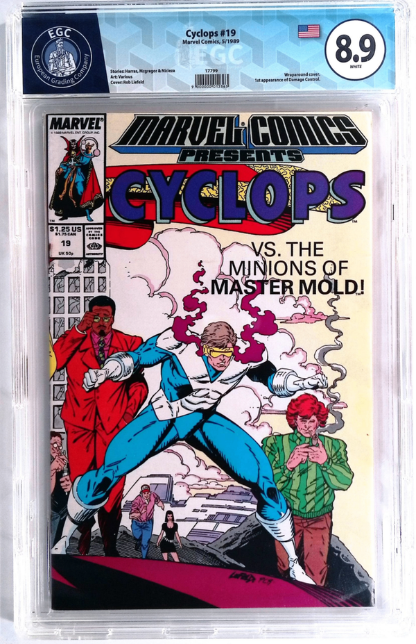Cyclops #19 EGC 8.9 - 1st Appearance of Damage Control  - Wraparound Cover (Marvel Comics, Mai 1989)