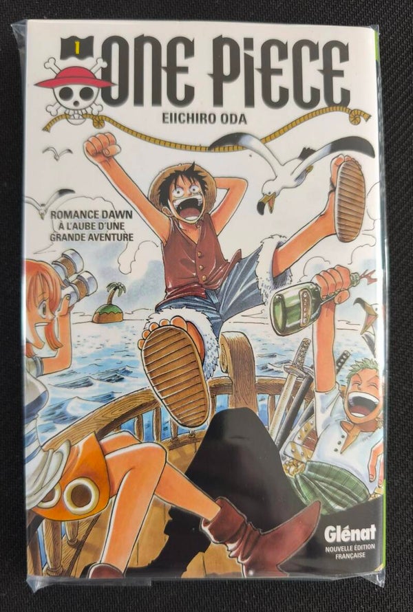 One Piece – Tome 1 - Romance Dawn, à l'aube d'une grande aventure – Nouvelle Édition Française (Glénat, juin 2013 - réimpression sept 2024)