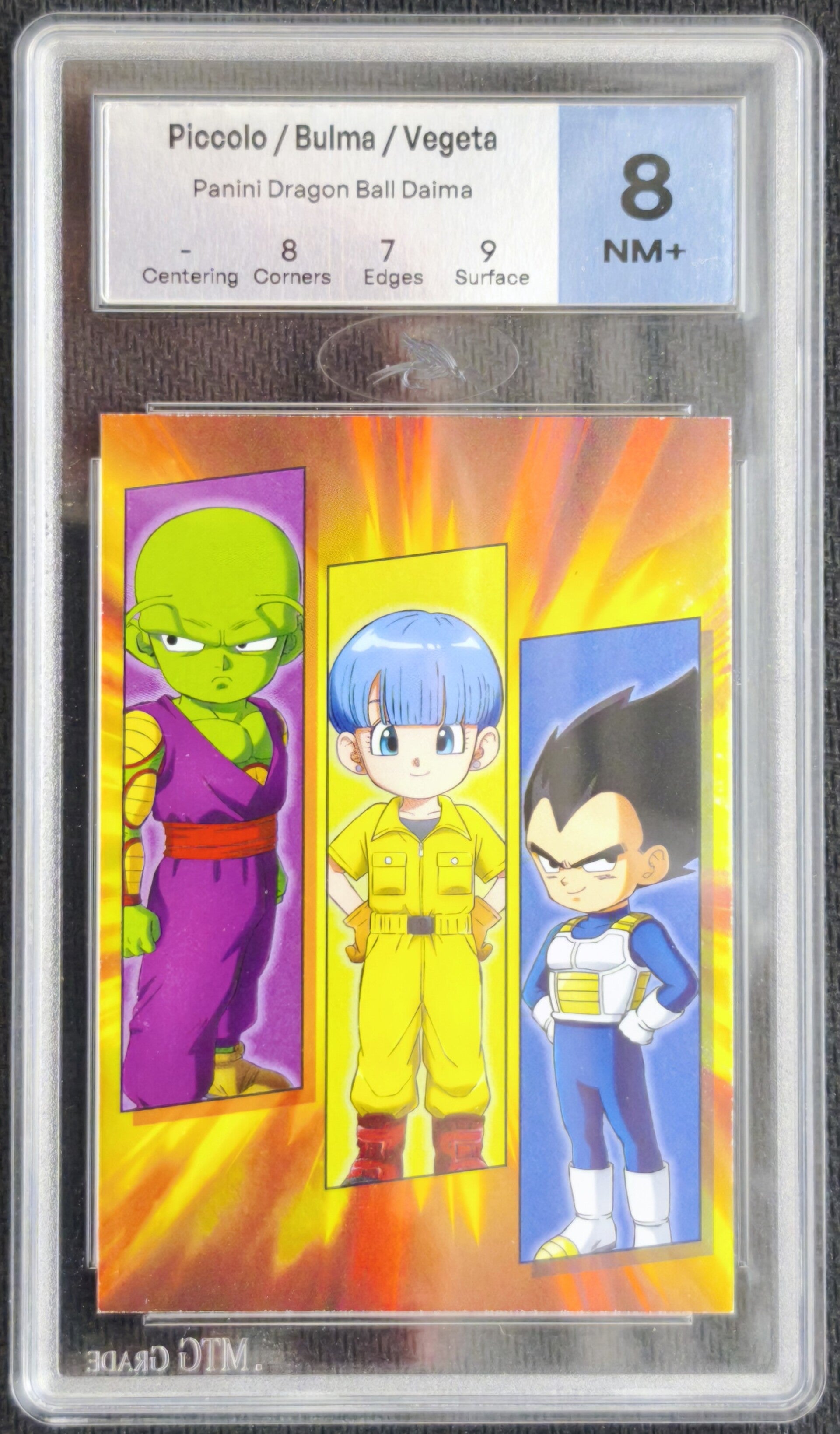 Piccolo Bulma Vegeta - Carte  Dragon Ball Daima Panini Graded 8.0