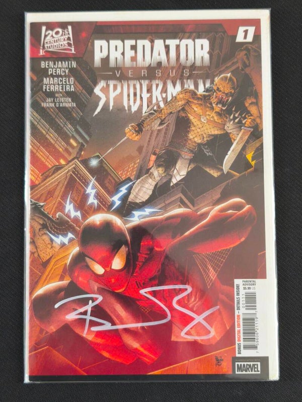 Predator Versus Spider Man #1 - Couverture Régulière - Signé avec COA CSA (Marvel Comics - 20th Century Studios - 2025)