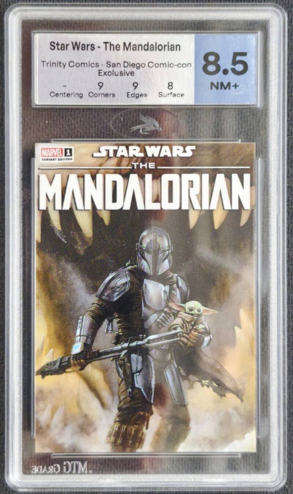 Star Wars - The Mandalorian -Carte Trinity Comics SDCC Exclusive Graded 8.5