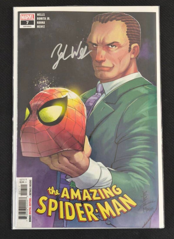 The Amazing Spider Man (Vol. 6) #7 - Couverture Régulière par John Romita Jr - Signé par Zeb Wells avec COA CSA (Marvel Comics, 2022)