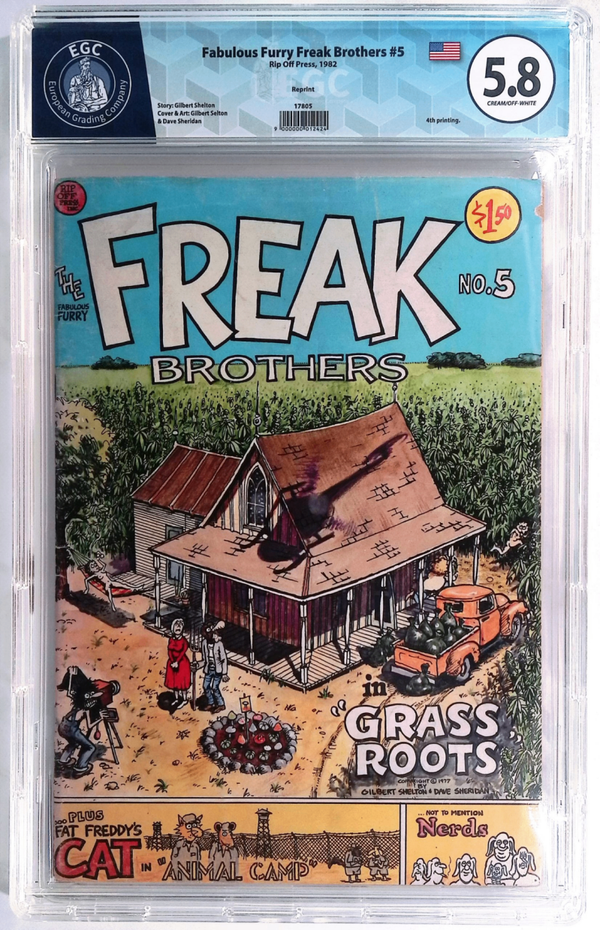 The Fabulous Furry Freak Brothers #5 - "Grass Roots" - 4th Printing (Rip Off Press, 1982)