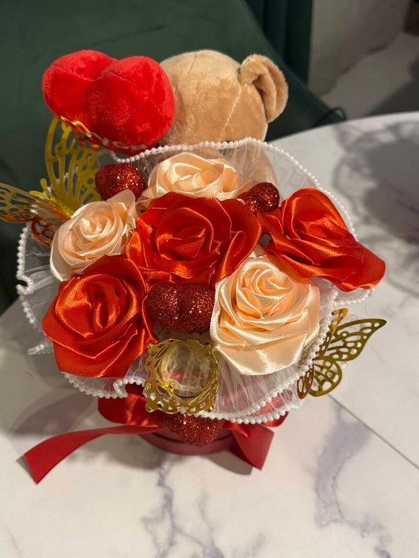 Rose eterne con orsetto