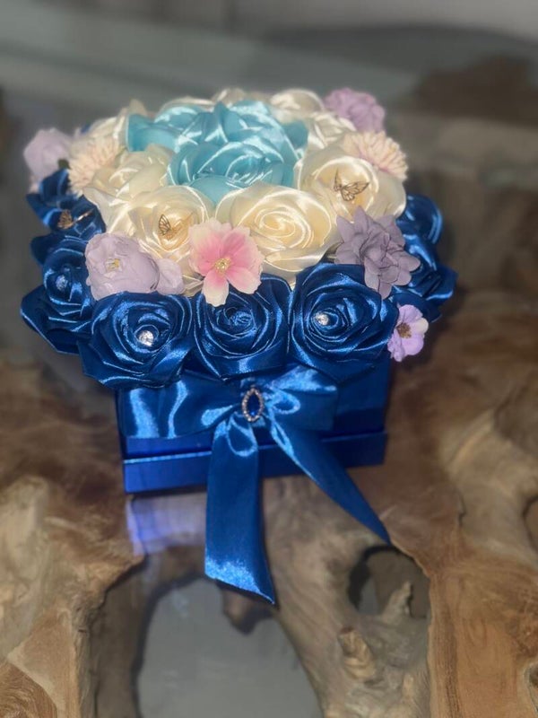 Cestino blue satinato