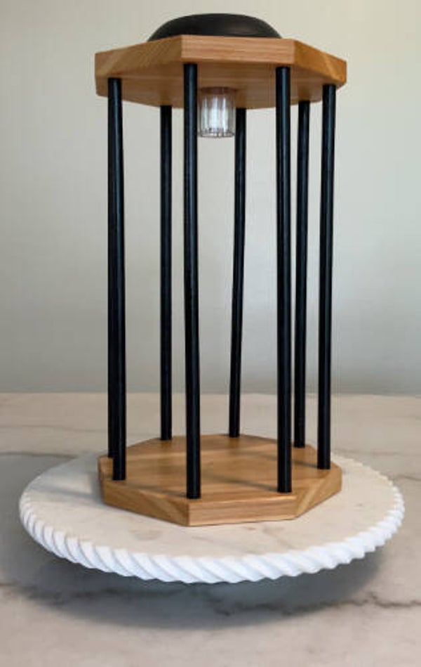 Handmade wooden cage solar light