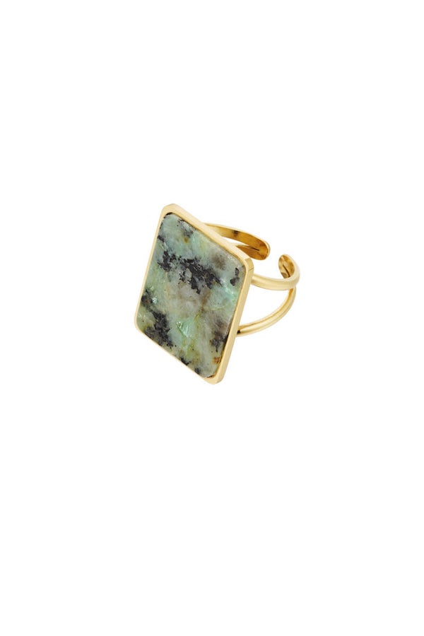 Ring vierkante steen
