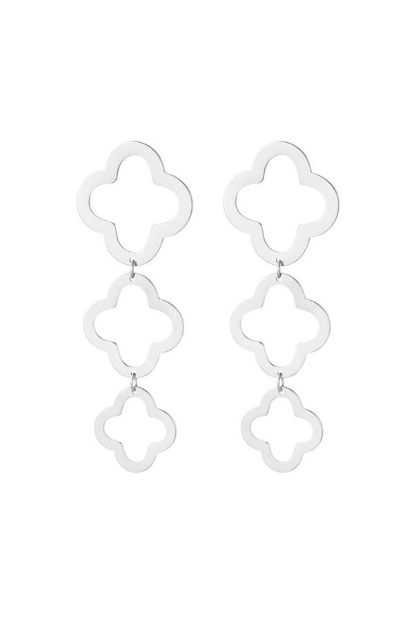 Oorbellen klavertjes - zilver