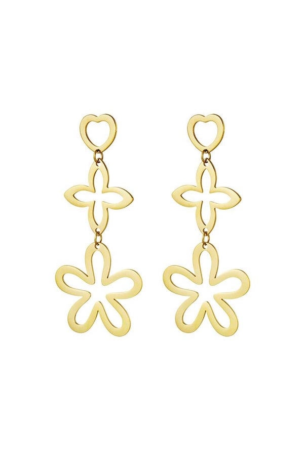 Oorbellen drie bedeltjes - goud