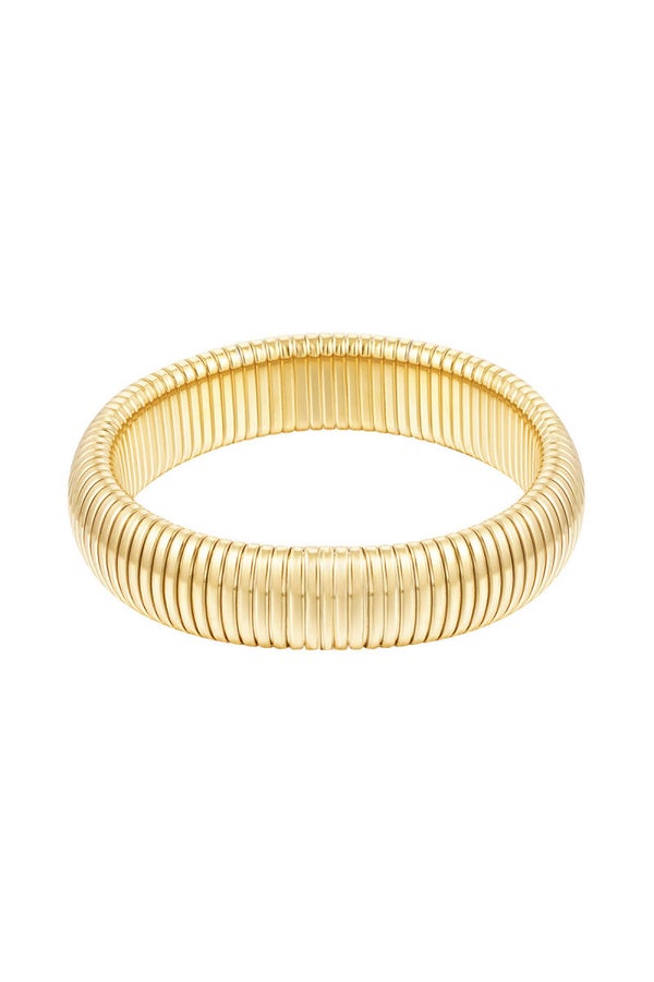 Armband ribbel breed - goud