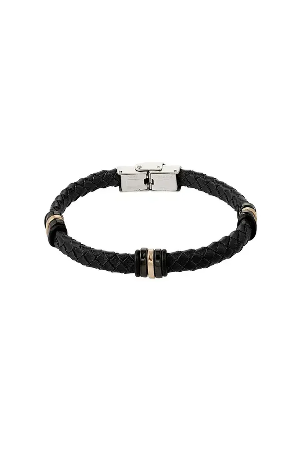 Heren armband gevlochten - zwart