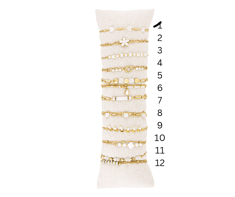Enkelbandjes beach baby - goud/wit