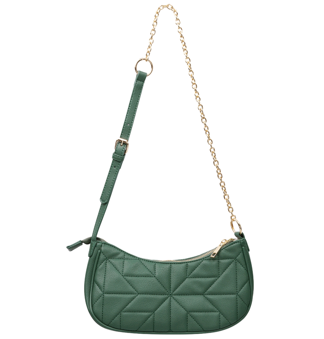 Gestikte schoudertas - groen