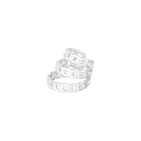 Earcuff layered chain - zilver
