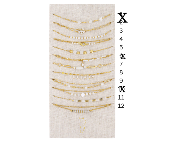 Enkelbandjes flower farm - goud/wit