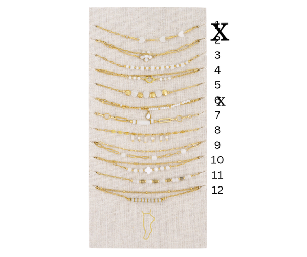 Enkelbandjes flower farm - goud/wit