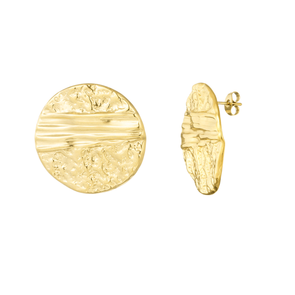 Oorbellen elegant structuur rond - goud