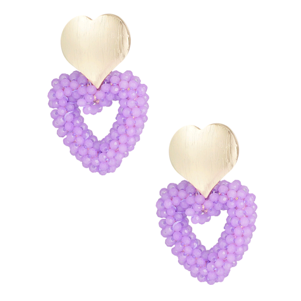 Oorbellen sweethearts - paars