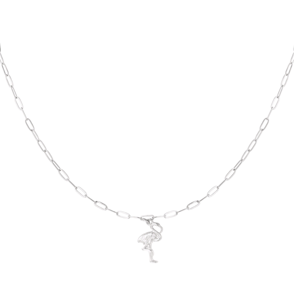 Flamingo chain ketting - zilver